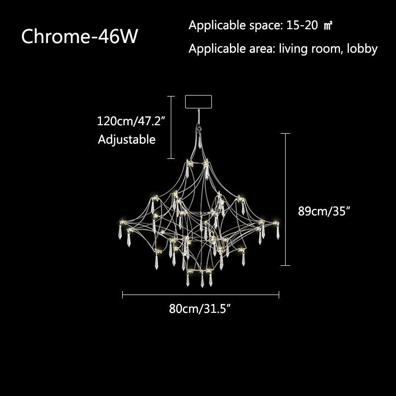 Grand lustre en cristal ajustable pour une créativité maximale | Lersk