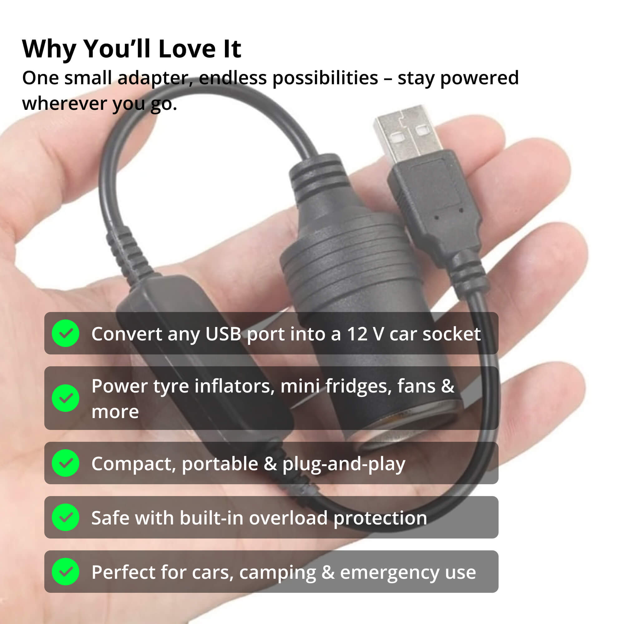محول فولتميت USB إلى مقبس سيارة 12 فولت للأجهزة المحمولة | ليرسك