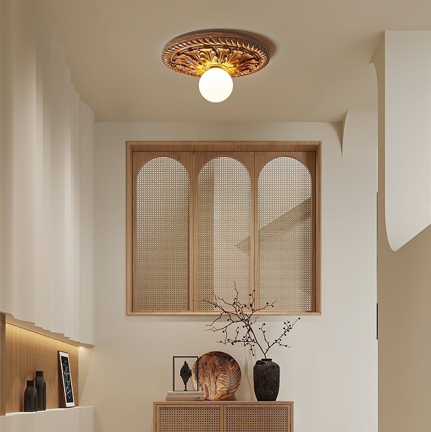 Aurelia Vintage Landhusloftlampe med Opal Globe | Lersk
