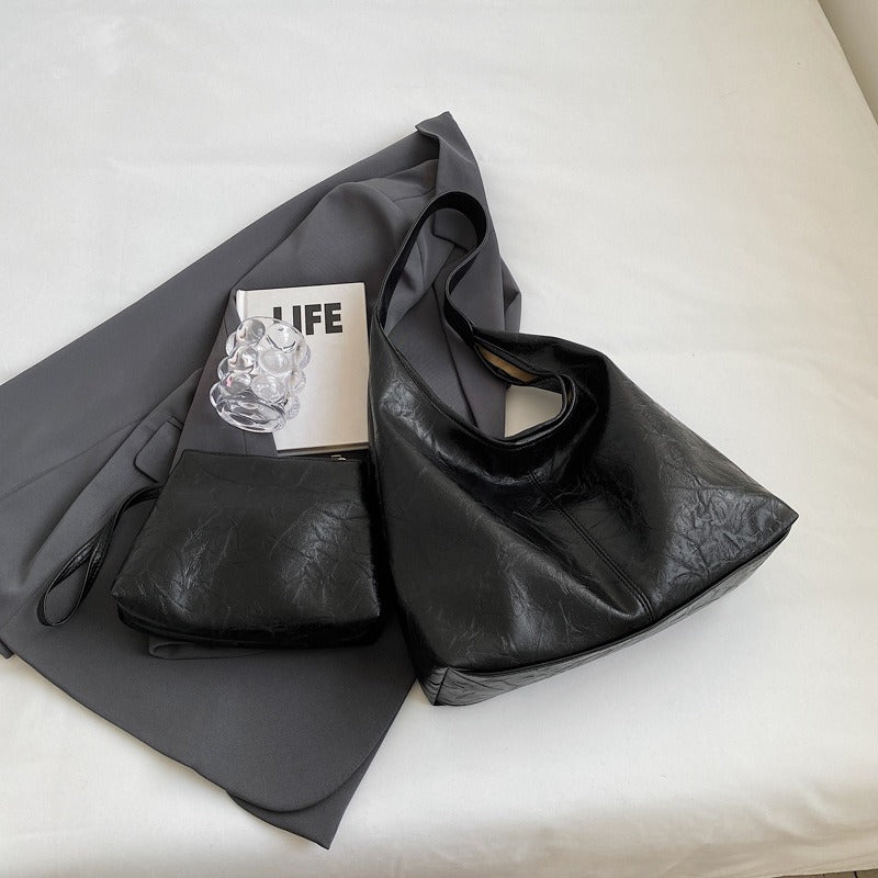ArdentLux Vintage Tote Duo in Distressed Vegan Leather | Lersk