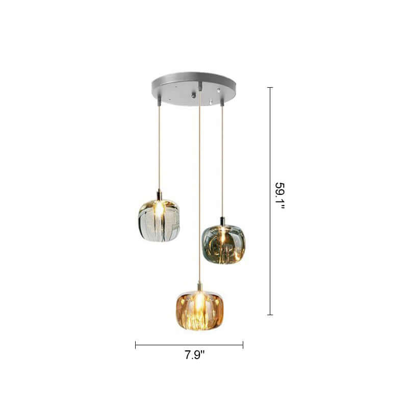 Colored Glass Multi Pendant Chandelier | Lersk