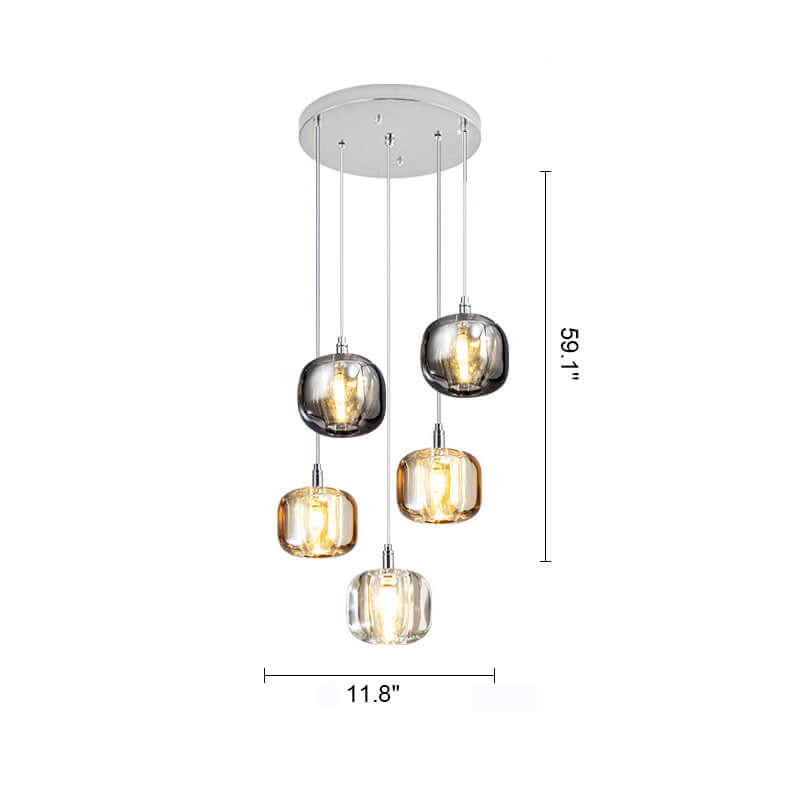 Colored Glass Multi Pendant Chandelier | Lersk