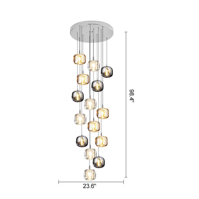 Colored Glass Multi Pendant Chandelier | Lersk