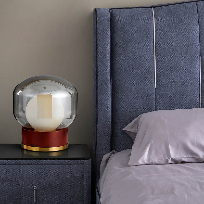 Aero Smoked Glass Table Lamp For Modern Bedside Light | Lersk