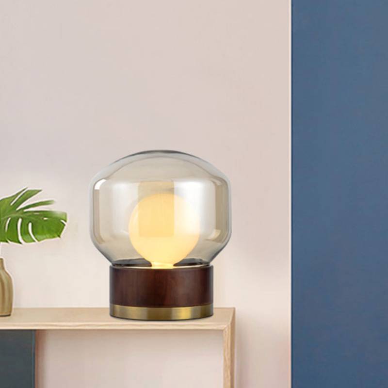 Aero Smoked Glass Table Lamp For Modern Bedside Light | Lersk