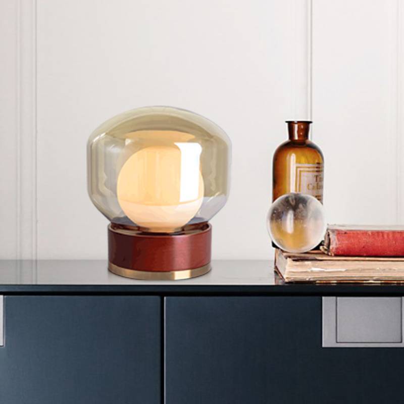 Aero Smoked Glass Table Lamp For Modern Bedside Light | Lersk