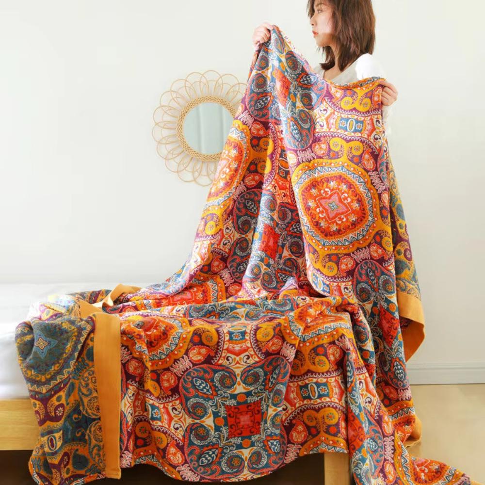 Boho Reversible Cooling Blanket Comfort Breathable Sleep | Lersk