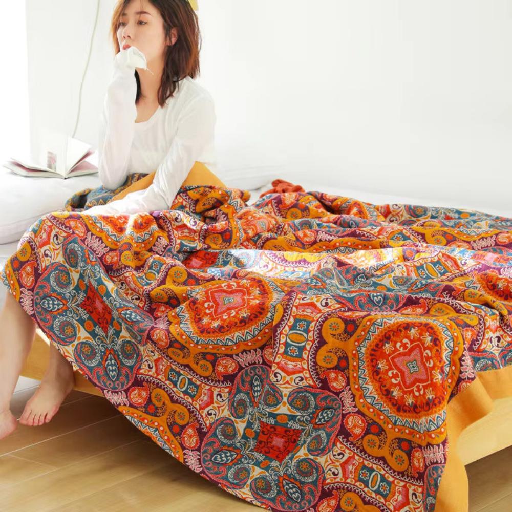 Boho Reversible Cooling Blanket Comfort Breathable Sleep | Lersk