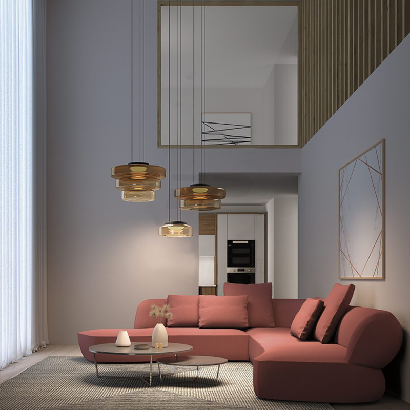 Asteron glaspendel i Bauhaus-stil loftlampe | Lersk