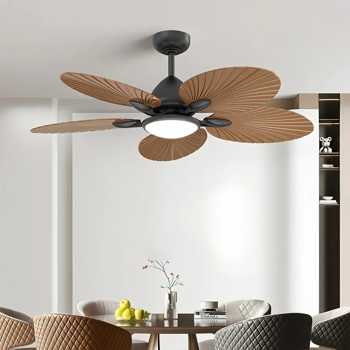 Ventilador de techo de hoja de palma de 5 aspas con luz | Lersk