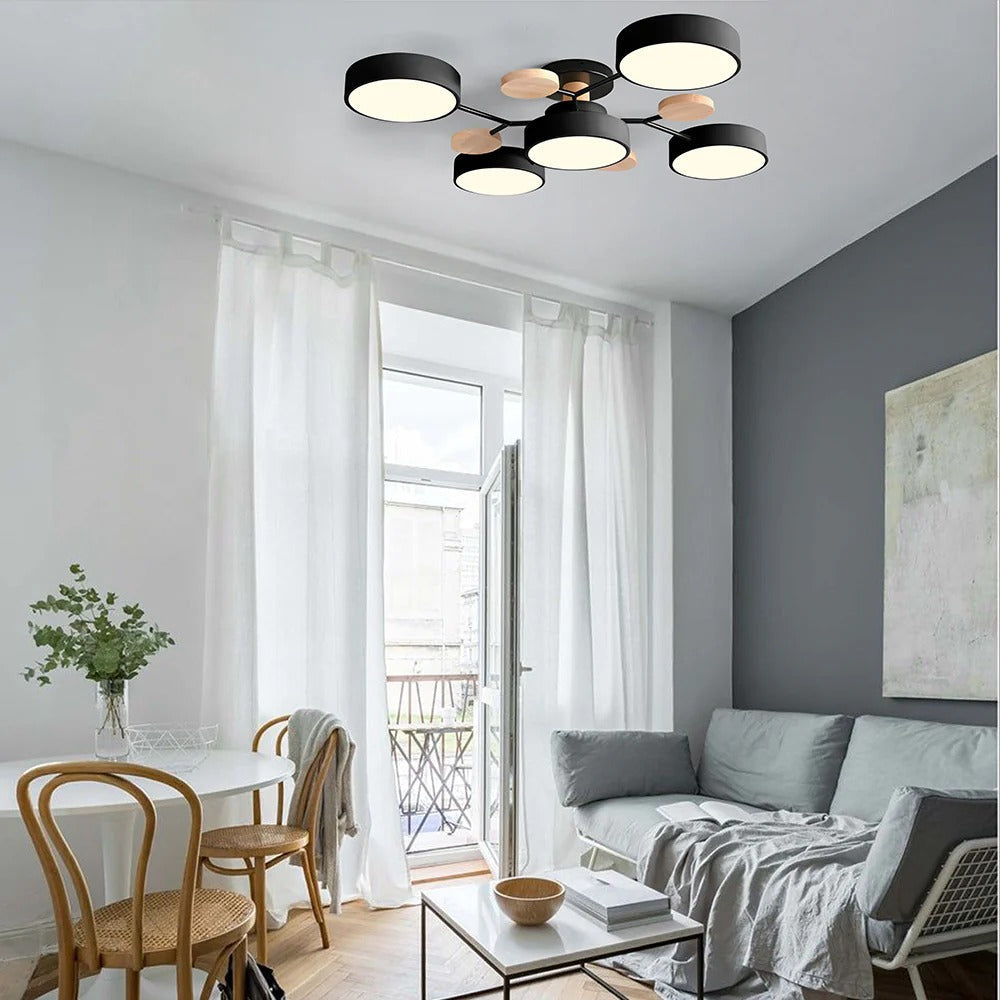 Żyrandol Marenco Round Iron LED do salonu i jadalni | Lersk