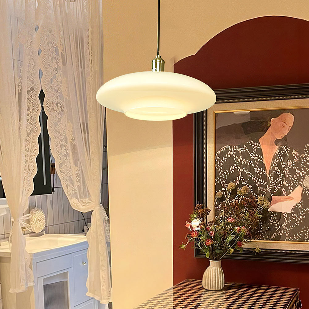 AstraLume hvid glas pendel lampe moderne loftslampe | Lersk