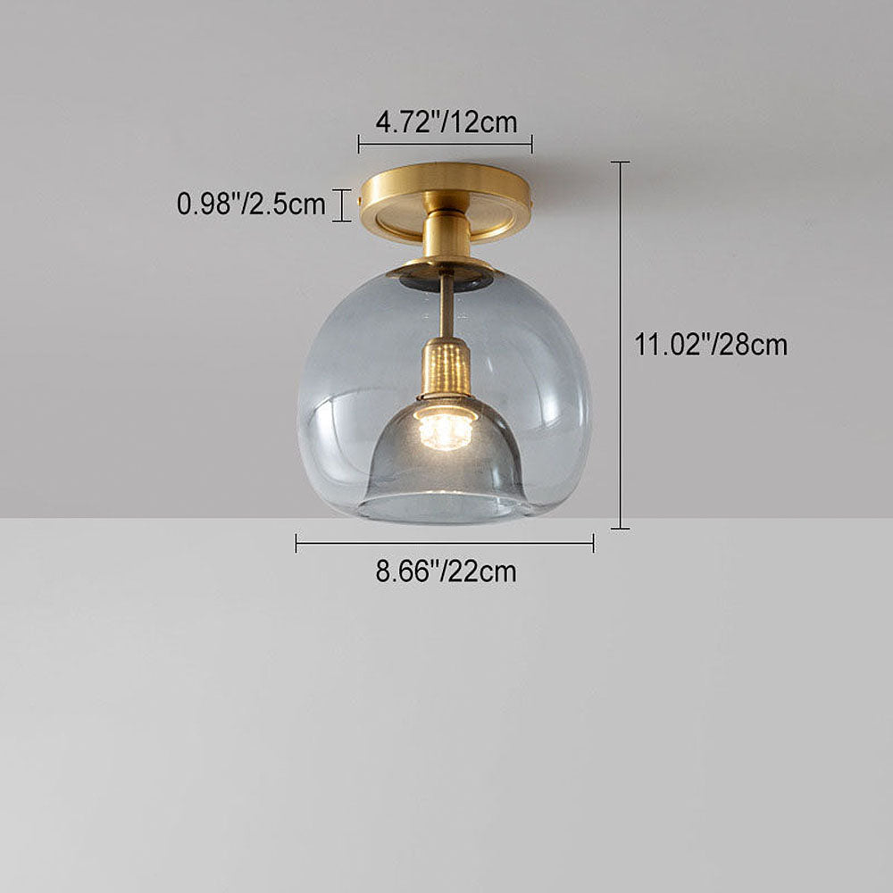 AstraLume šedé skleněné stropní svítidlo do chodeb a vstupních prostorů Minimalistický design | Lersk