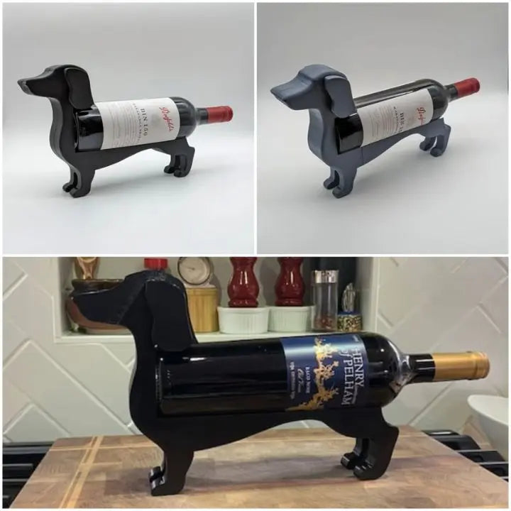 Soporte para Botella de Vino Dachshund, Soporte Decorativo Único para Exhibir Vino en Casa | Lersk