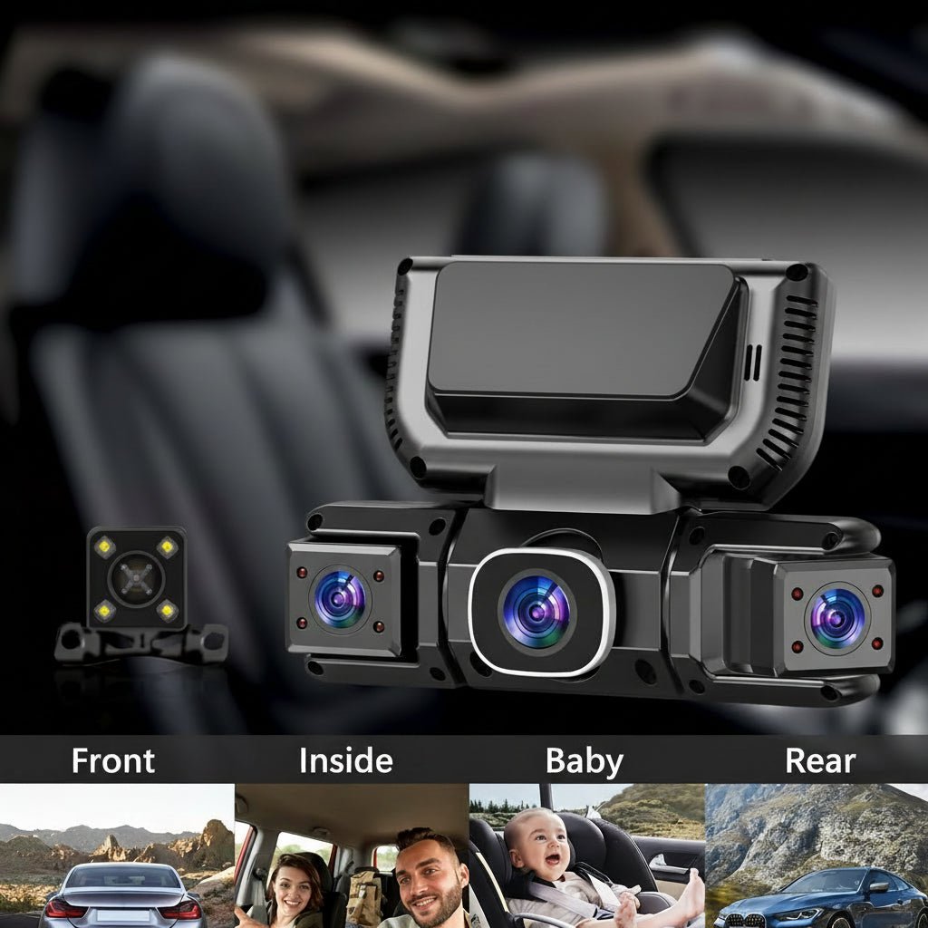 Dash Cam 360 Full HD 4-kanals bilkamera med WiFi og natvision | Lersk