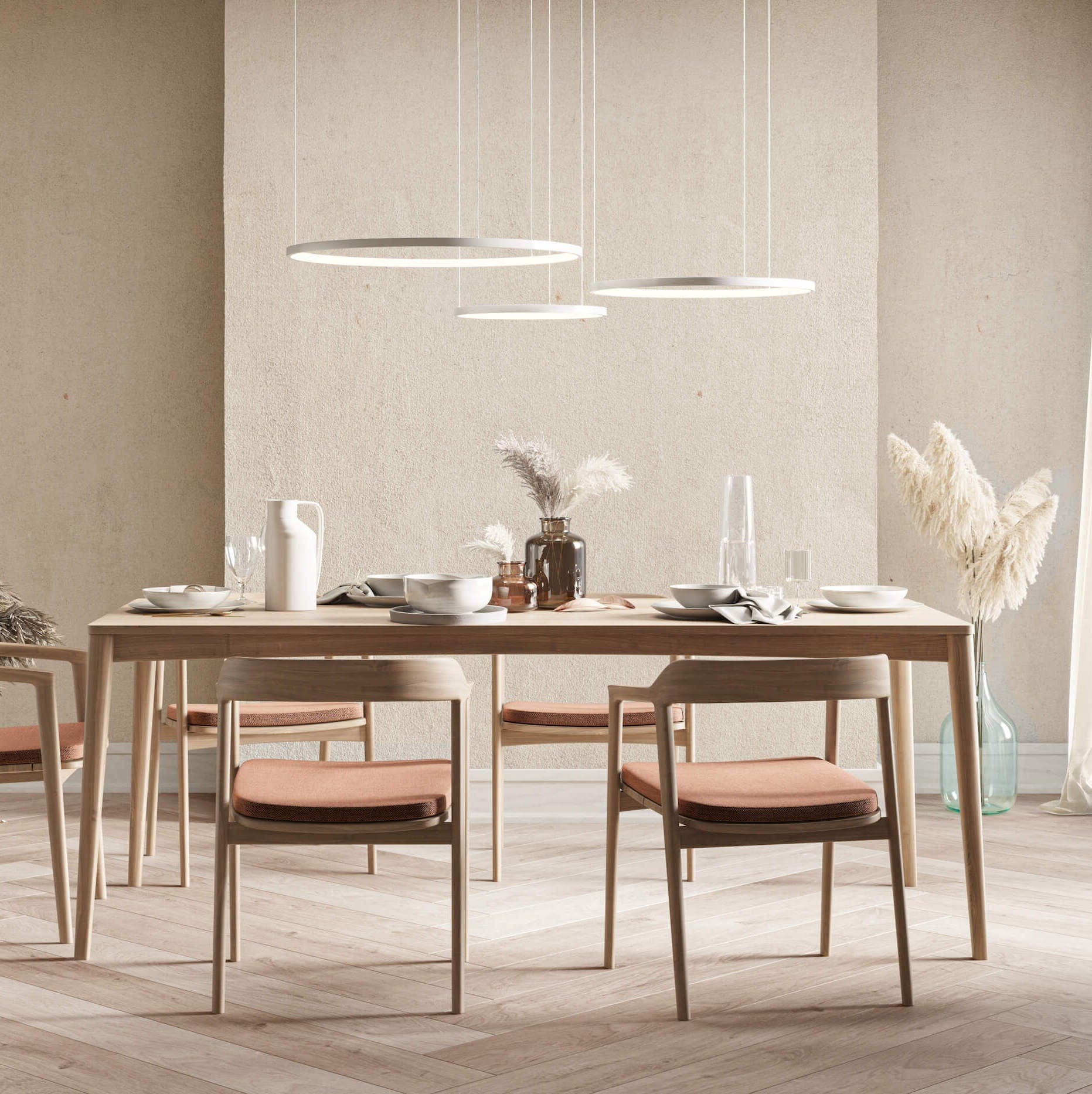 AureaHalo LED Three-Ring Pendant Light with Remote Control | Lersk