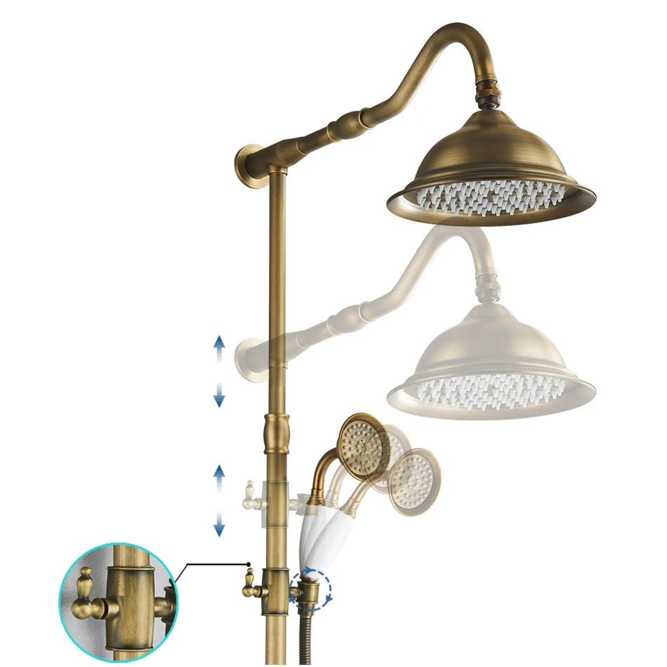 Marlen Classic Antique Brass vestavěný sprchový systém pro koupelnu a venkovní použití | Lersk