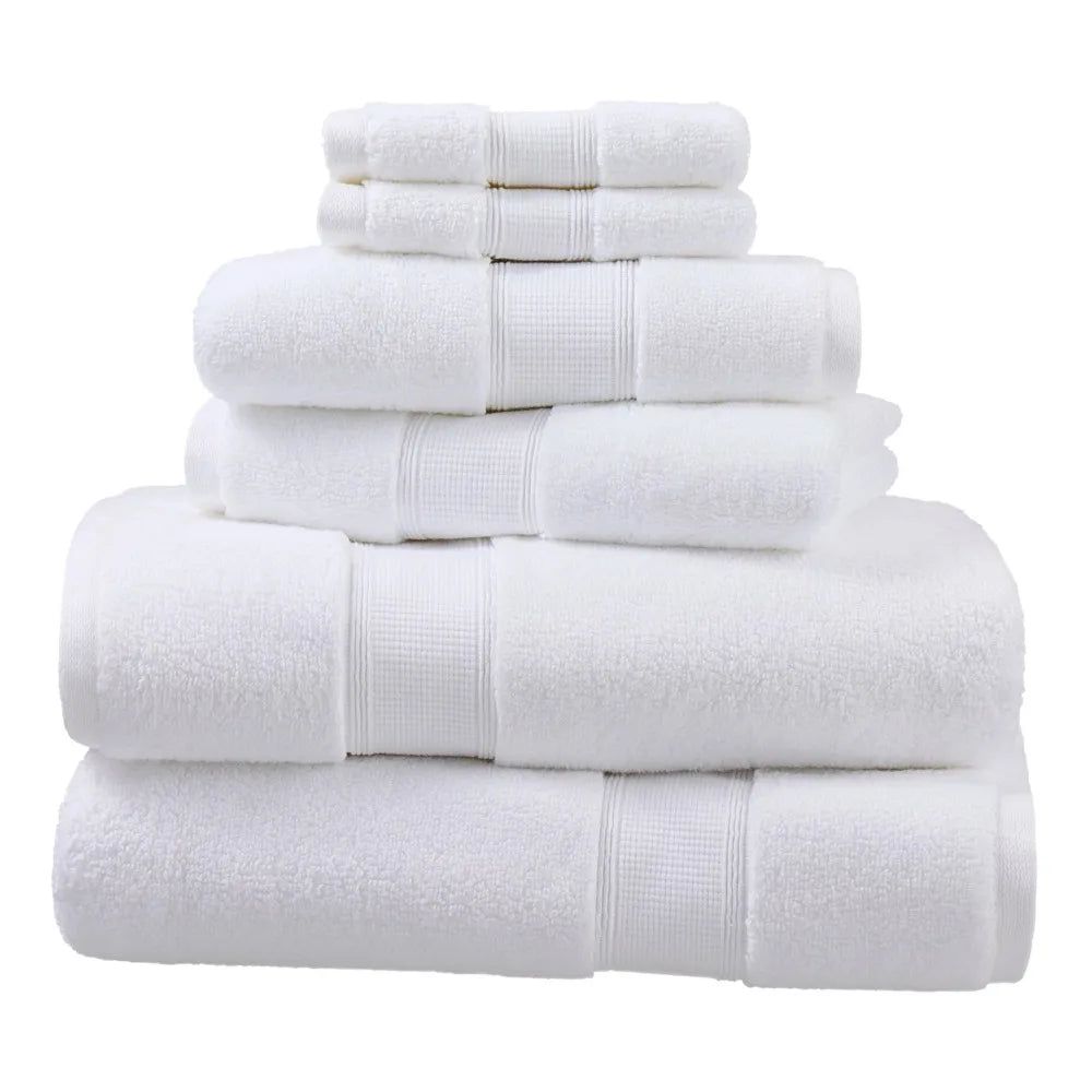 Zestaw 6 ręczników spa Celara Arctic White z egipskiej bawełny | Lersk