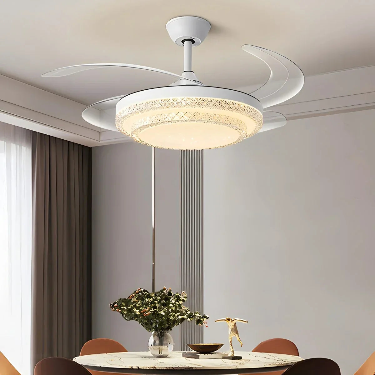 Luz de ventilador de techo tipo hugger con control remoto y regulable | Lersk