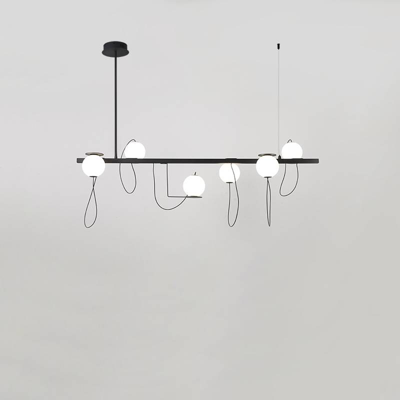 Contemporary Ring Chandelier LED Ceiling Light With Globe Shades | Lersk