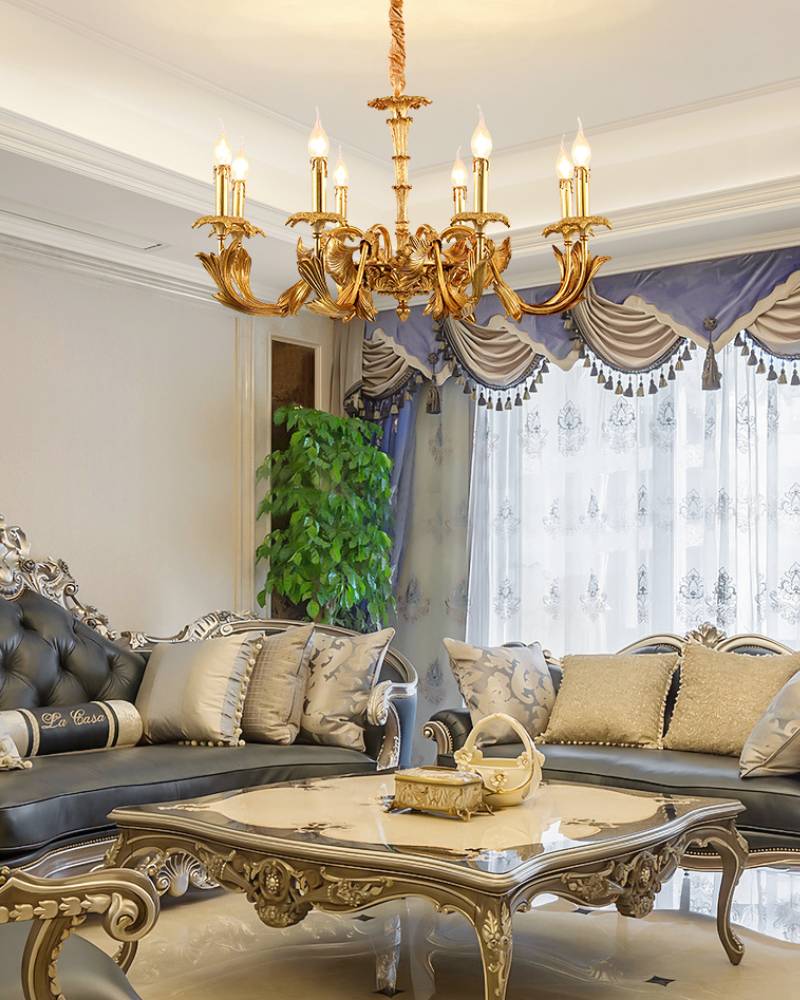 Vintage Style Chandelier Gold Ceiling Light for Dining and Living Spaces | Lersk