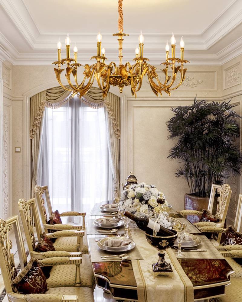 Vintage Style Chandelier Gold Ceiling Light for Dining and Living Spaces | Lersk