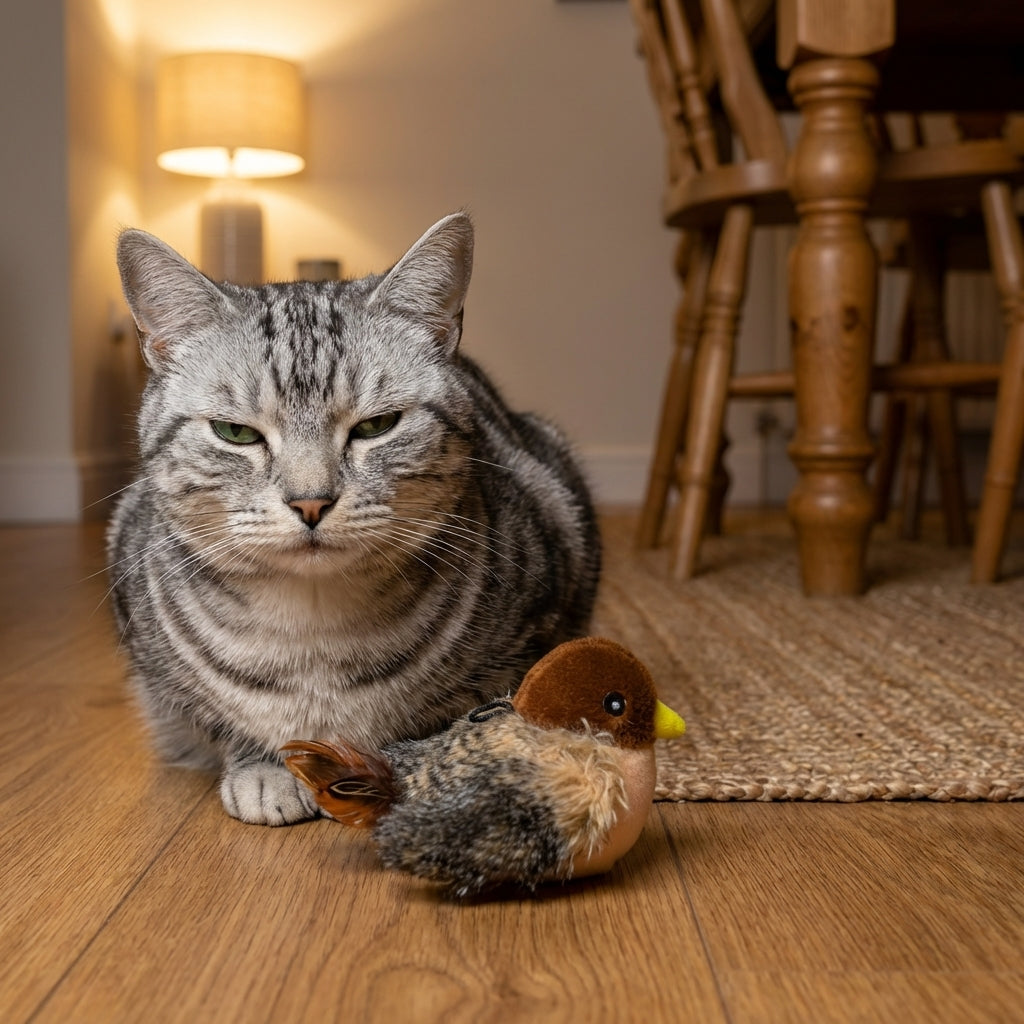 Rechargeable Electronic Flapping Bird Cat Toy With Motion Sound And Light | Lersk