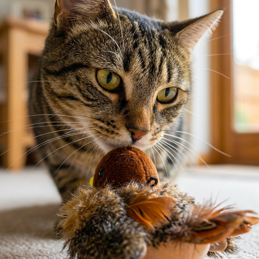 Rechargeable Electronic Flapping Bird Cat Toy With Motion Sound And Light | Lersk