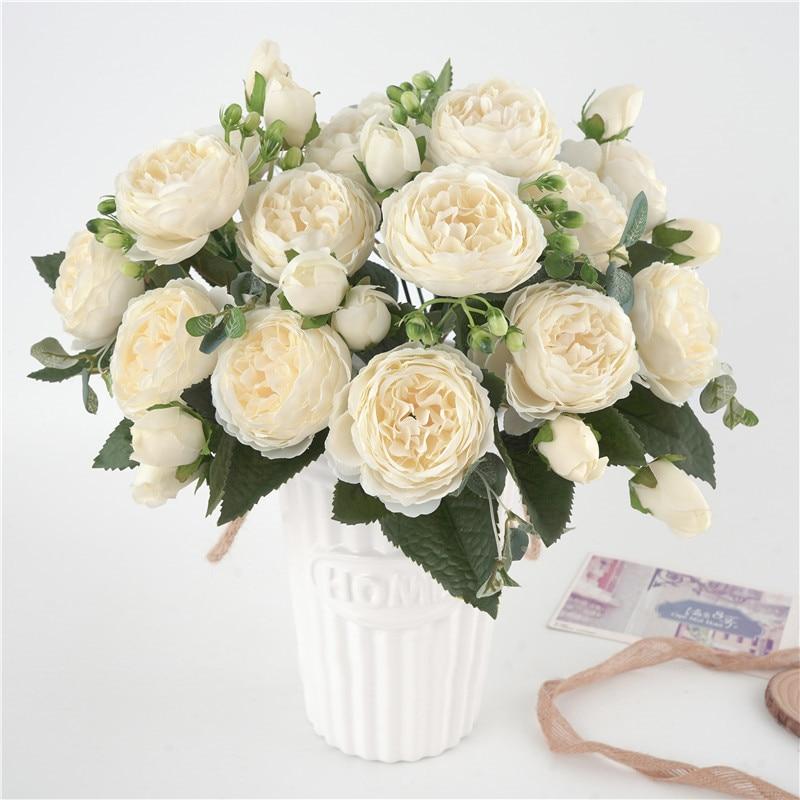 Elegantes Pfingstrosen-Blumenarrangement für Wohnkultur aus hochwertigem Vliesstoff | Lersk