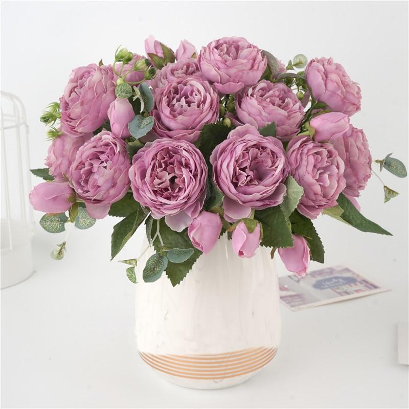 Elegantes Pfingstrosen-Blumenarrangement für Wohnkultur aus hochwertigem Vliesstoff | Lersk