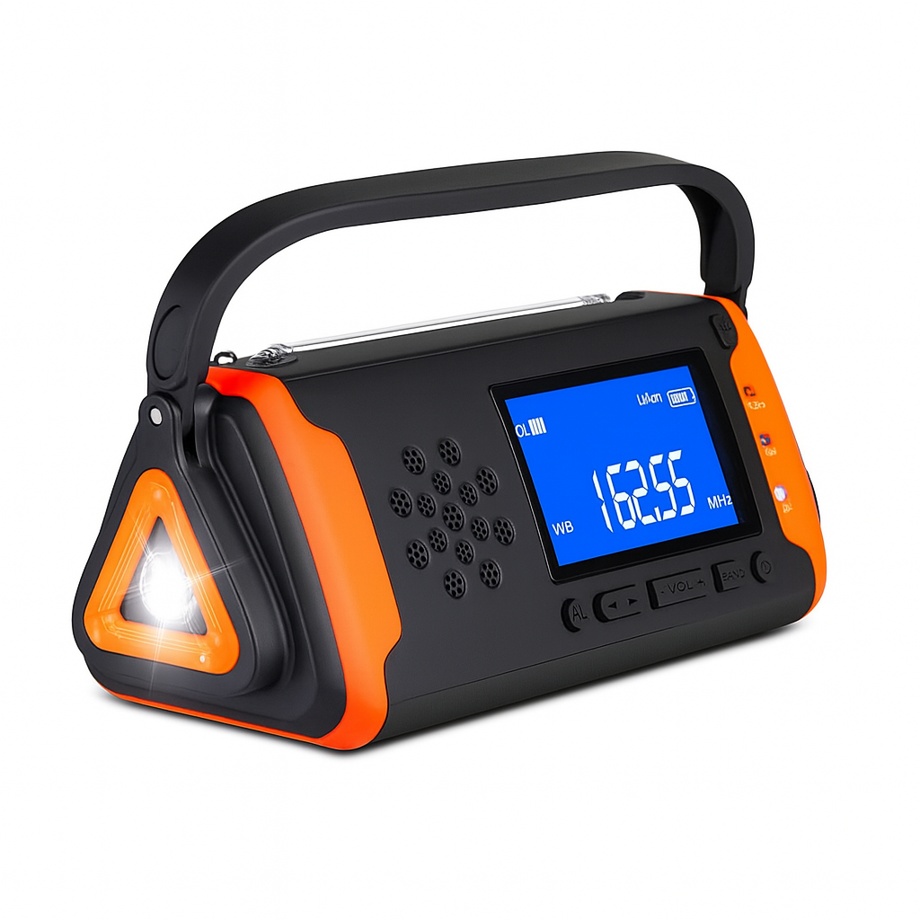 SolPulse solární nouzové rádio s ruční klikou, 4000mAh | Lersk