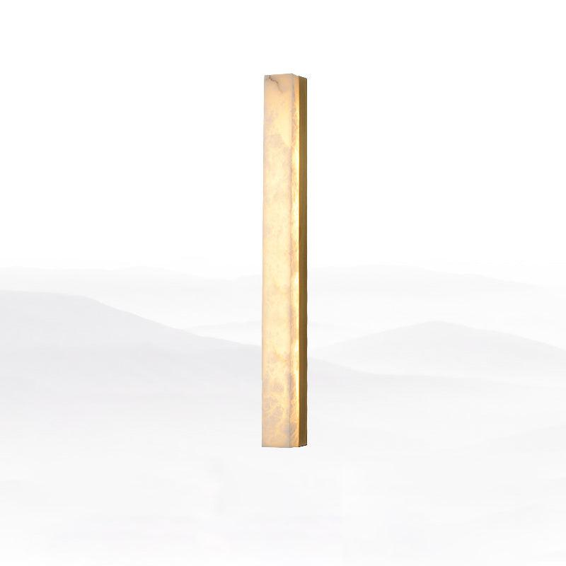 Lyra Brass Alabaster Wall Lamp Modern Vertical for Bedroom | Lersk