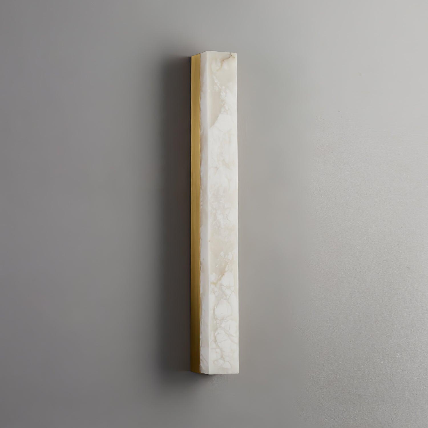 Lyra Brass Alabaster Wall Lamp Modern Vertical for Bedroom | Lersk