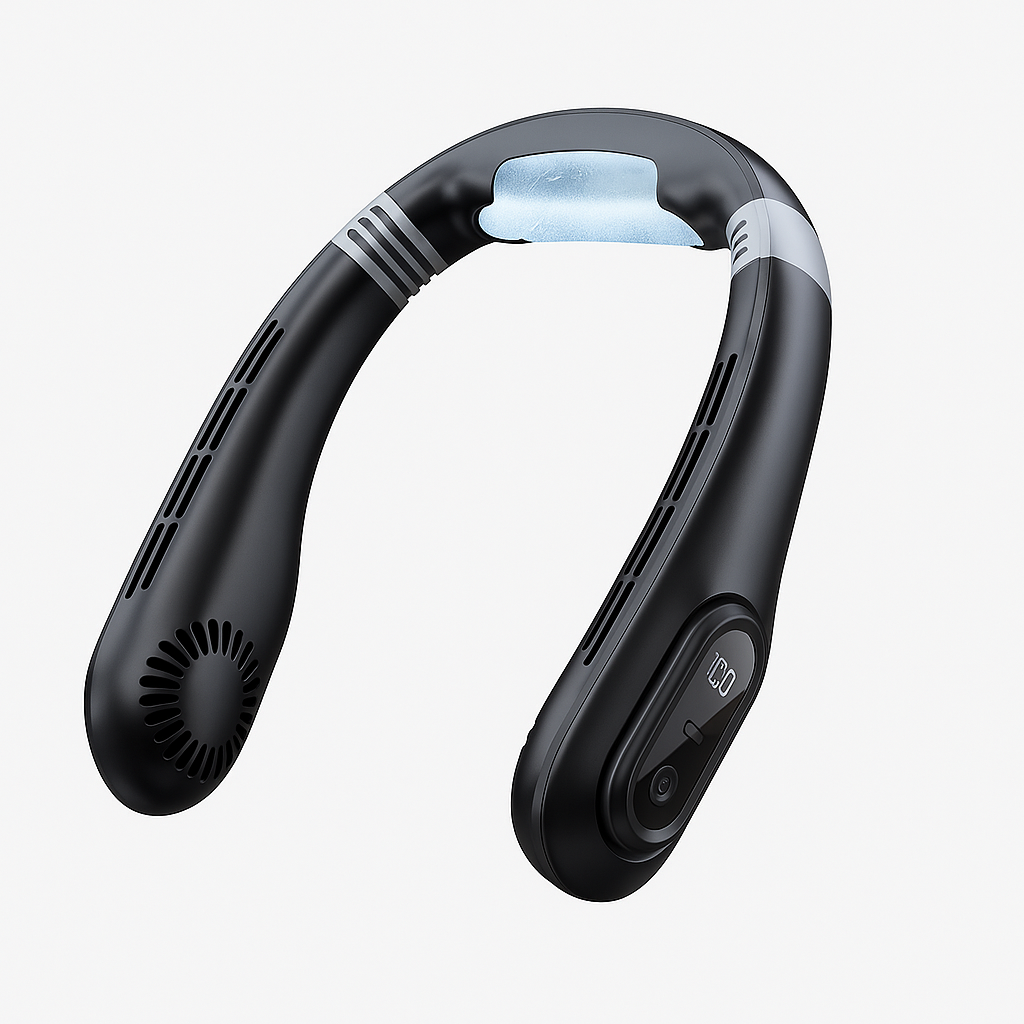 Portable Neck Fan Ergonomic With Digital Display For Outdoor | Lersk