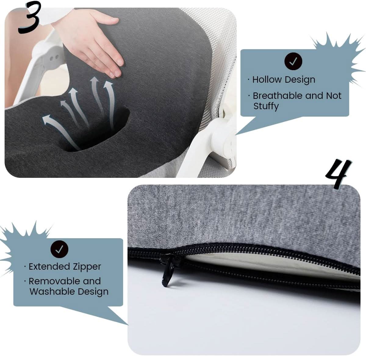 ErgoComfort Sedák Ergonomický Polštář z Paměťové Pěny pro Podporu Zad a Pohodlí | Lersk