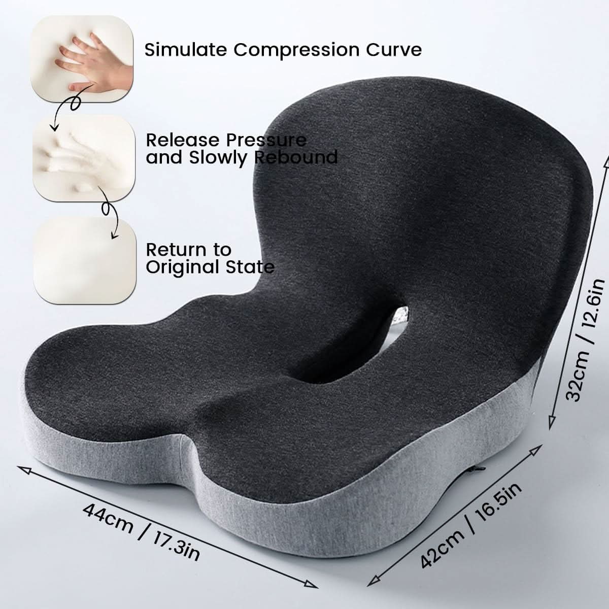 ErgoComfort Sedák Ergonomický Polštář z Paměťové Pěny pro Podporu Zad a Pohodlí | Lersk