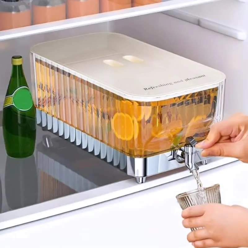 Dispensador de Bebidas de Vidrio con Tapa de Abrazadera, Capacidad de 5.3L, 32 x 17 x 13.5 cm, Material PC ABS de Calidad Alimentaria | Lersk