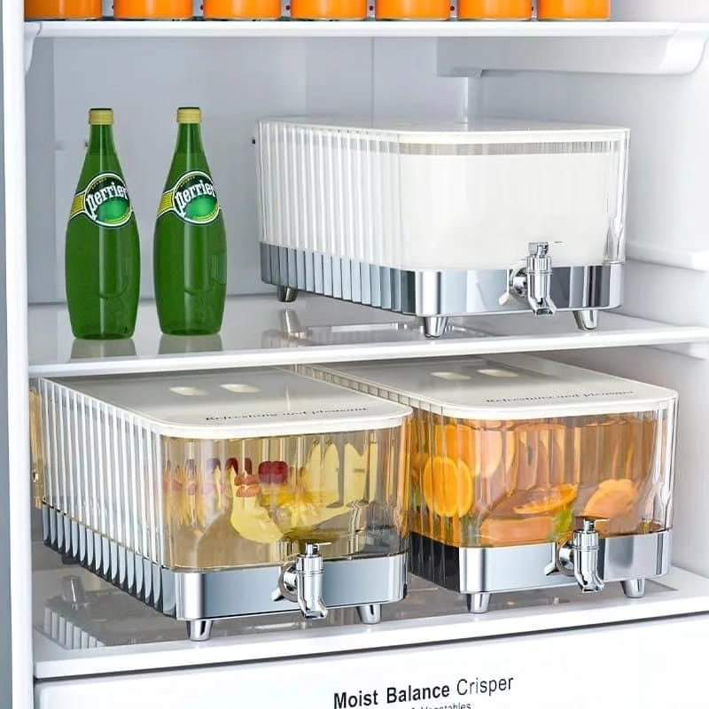 Dispensador de Bebidas de Vidrio con Tapa de Abrazadera, Capacidad de 5.3L, 32 x 17 x 13.5 cm, Material PC ABS de Calidad Alimentaria | Lersk