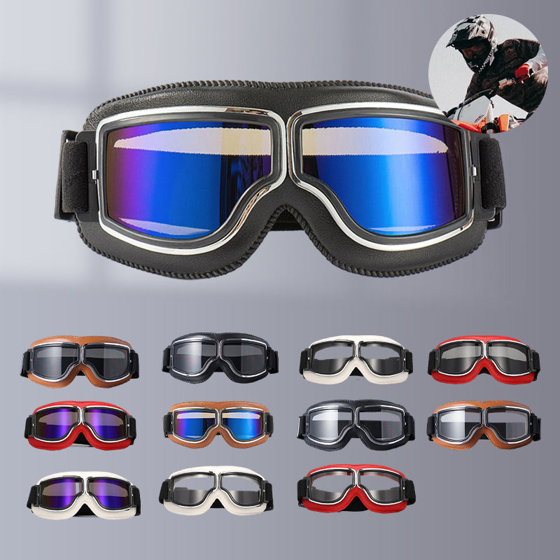 RoadRider Vintage Motorcycle Goggles With Interchangeable Lenses And Comfort Padding | Lersk