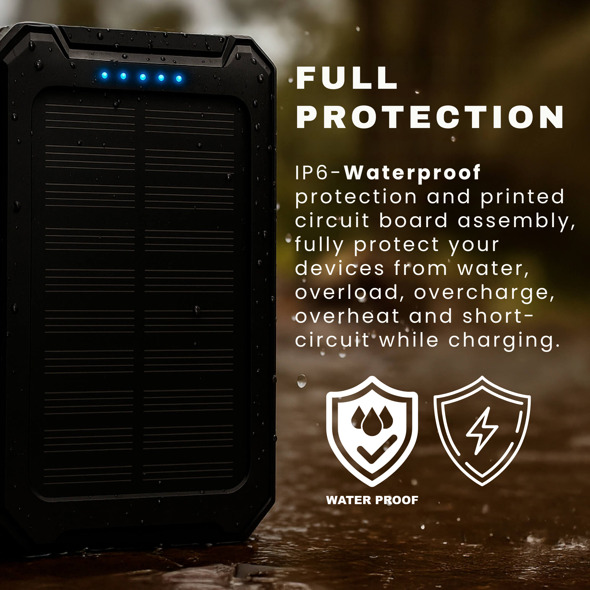 TerraNova TrailCharge 20000mAh vodotěsná solární powerbanka pro venkovní použití | Lersk