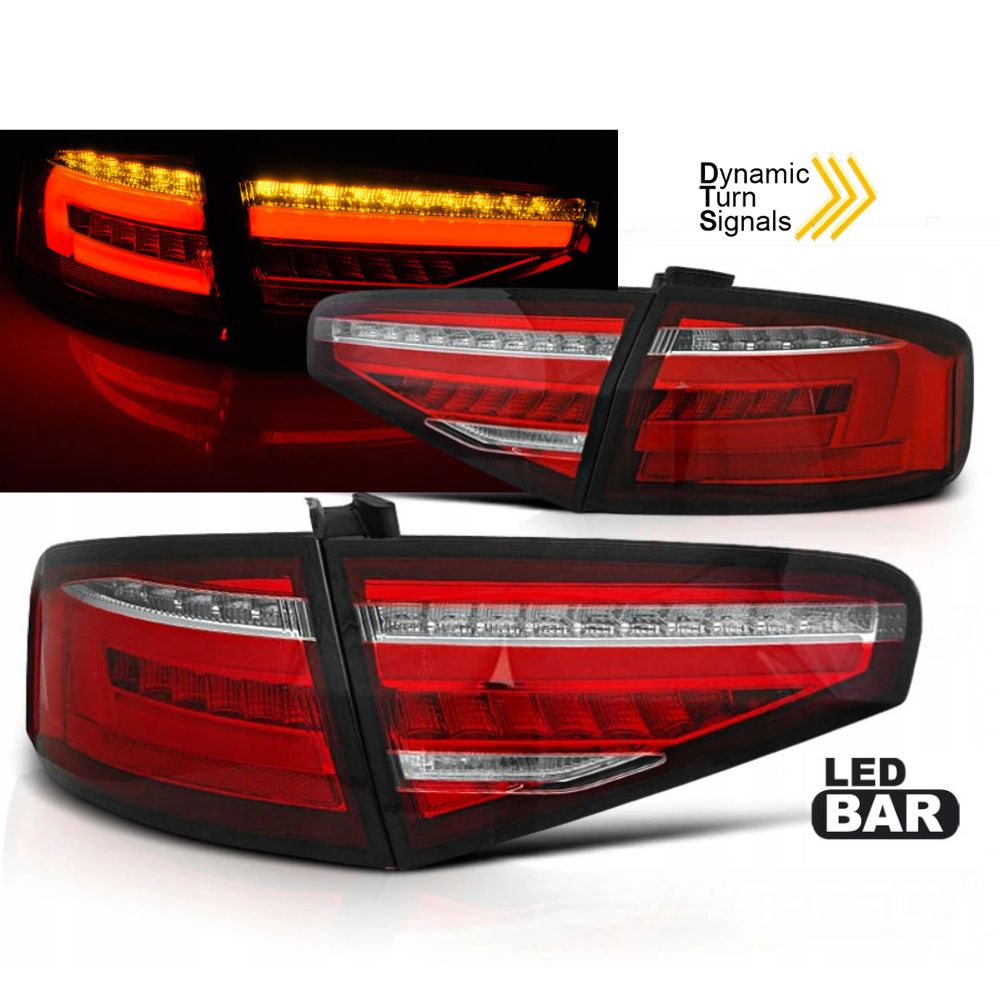 Sekwencyjne czerwone światła tylne LED do Audi A4 B8 2012-2015 | Lersk