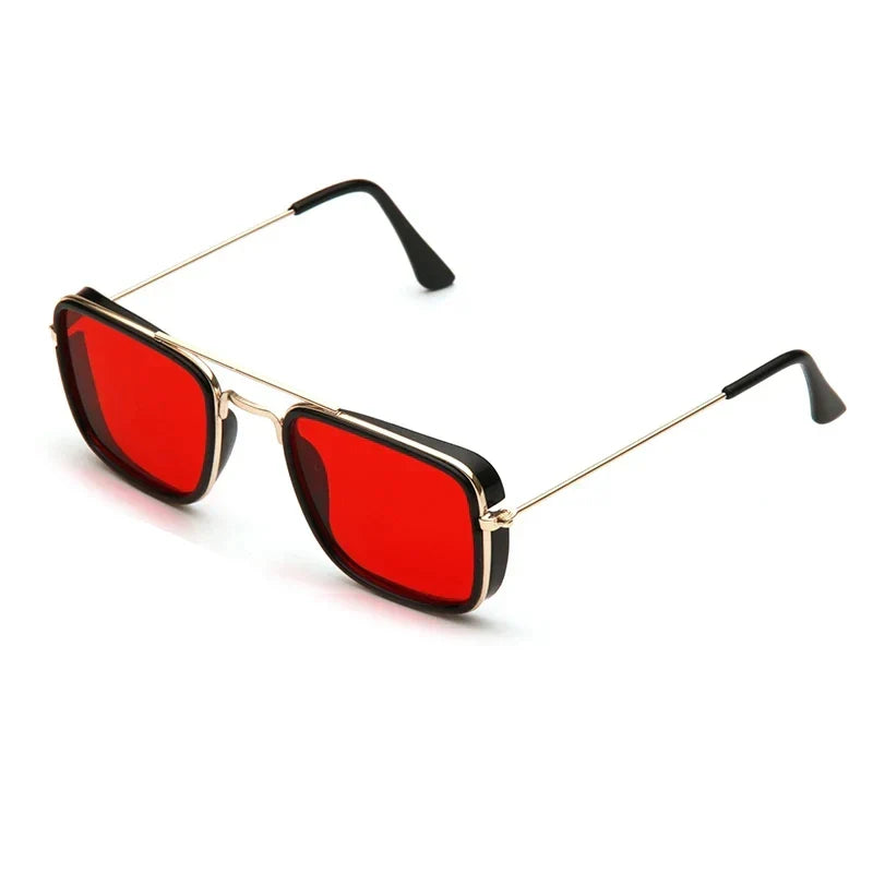 Occhiali da sole AureaQuad con montatura quadrata finitura oro UV400 | Lersk