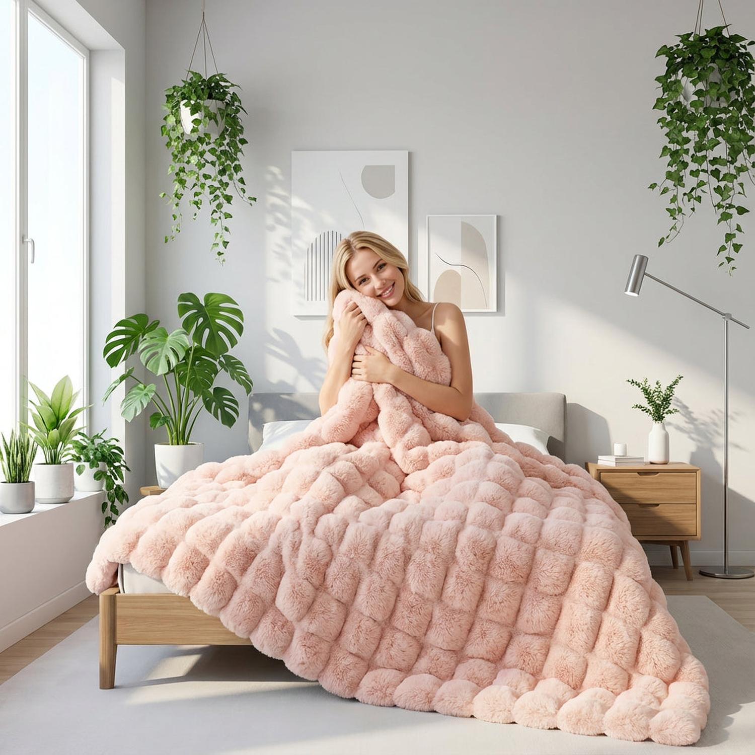 Coperta Accogliente in Pile Finto Lapin per il Comfort Quotidiano | Lersk