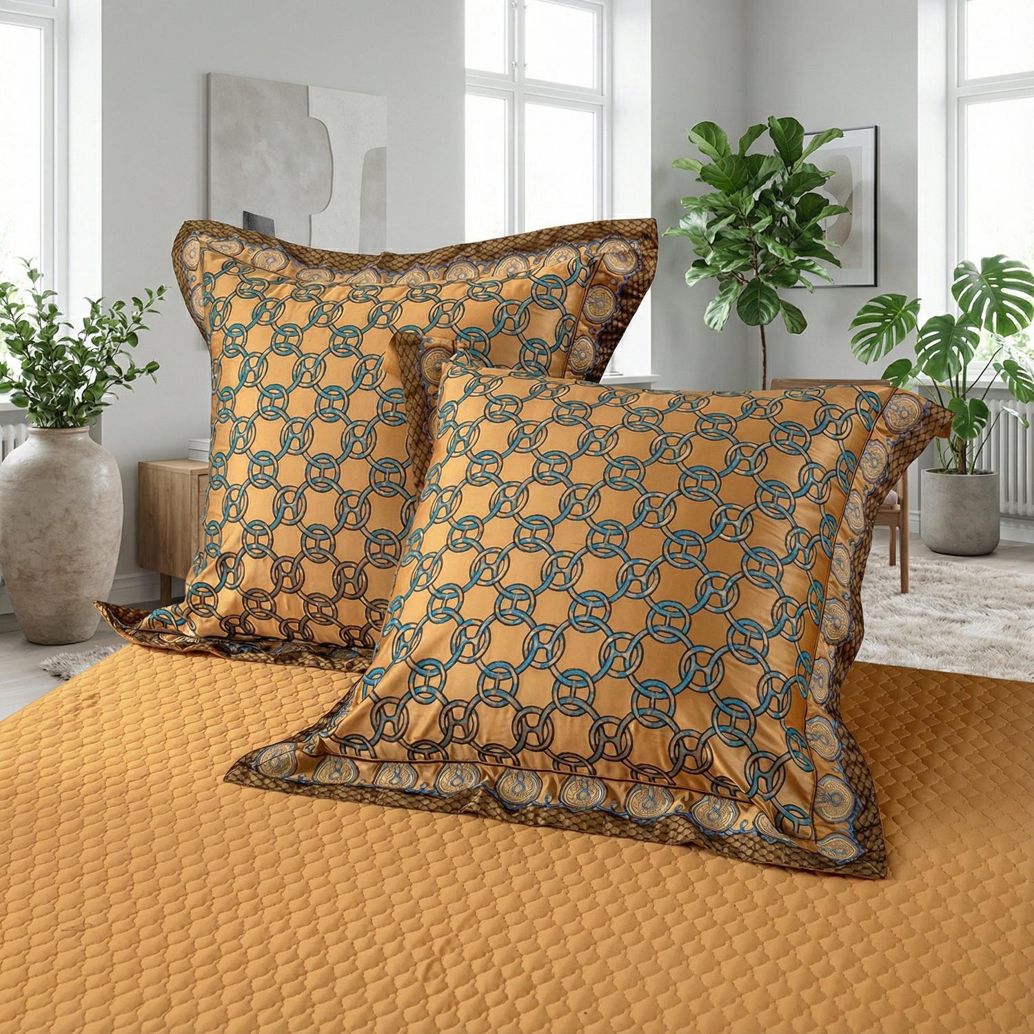 Egyptian Cat Embroidered Satin Cotton Bedding Set Collection | Lersk