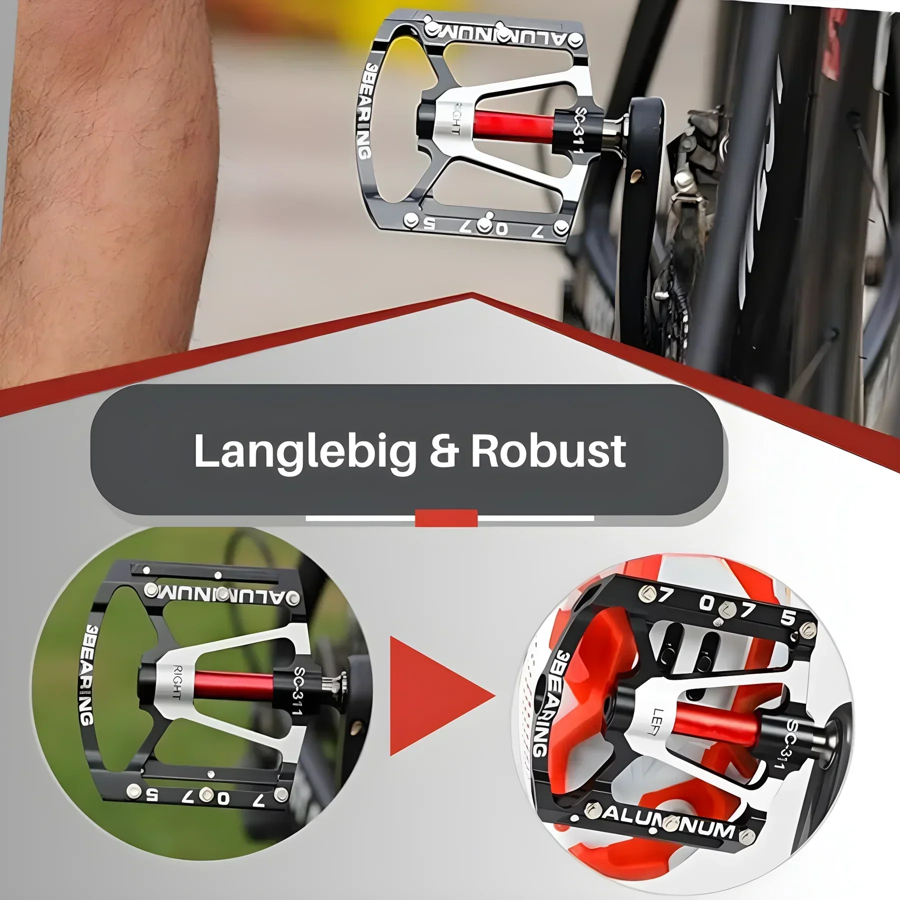 Letvægts aluminiums cykelpedaler med skridsikkert greb for pålidelig trækkraft og kontrol | Lersk