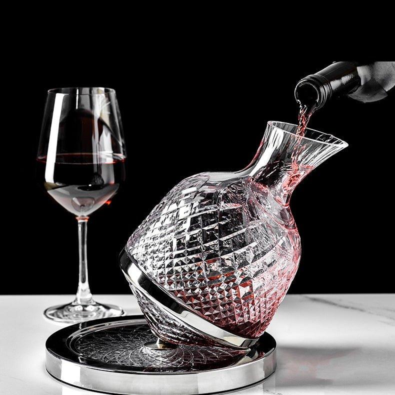 Decanter per vino in cristallo soffiato a mano Aurelia con rotazione a 360 gradi | Lersk