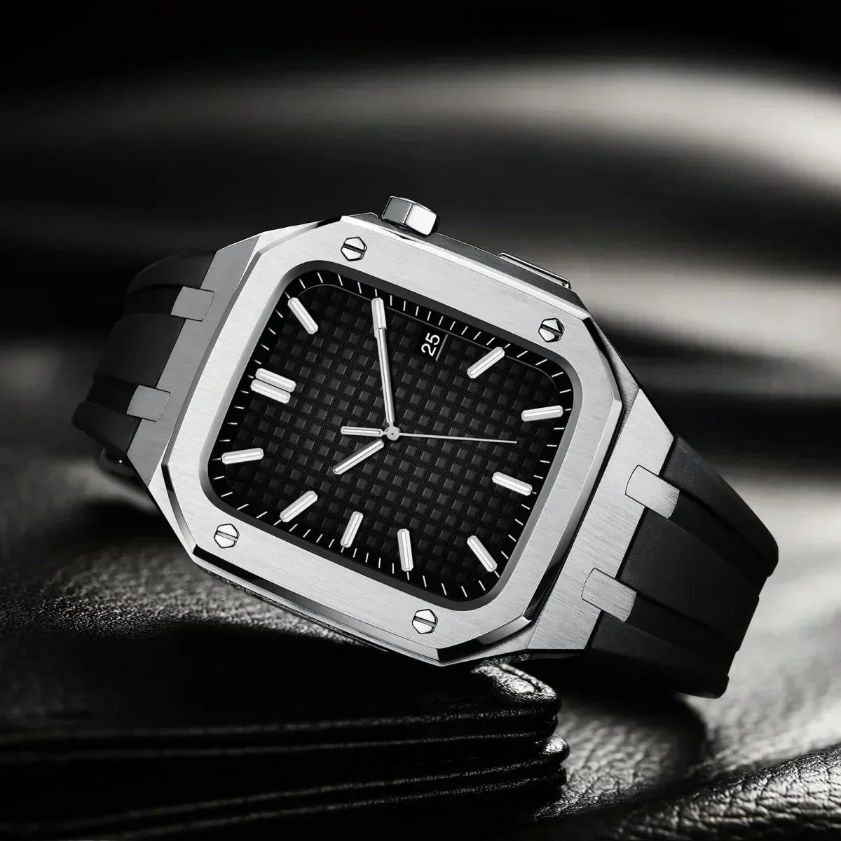 Kirello09 silikonearmbånd og 316L rustfrit stål retrofit-etui til Apple Watch | Lersk