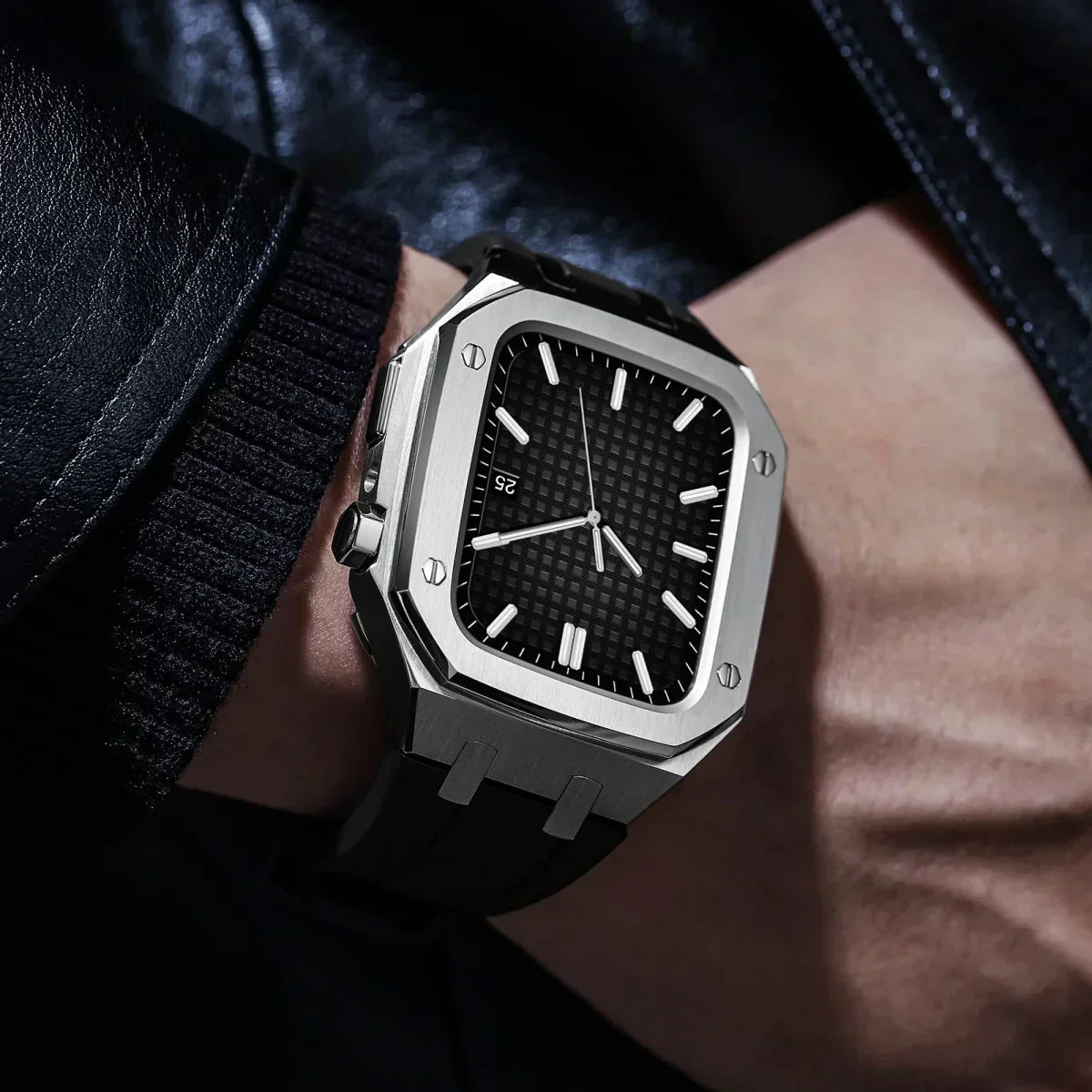 Kirello09 silikonearmbånd og 316L rustfrit stål retrofit-etui til Apple Watch | Lersk