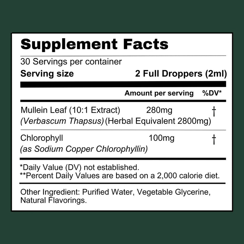 Mullein Chlorophyll Lung Support for Everyday Breathing - natural detox | Lersk