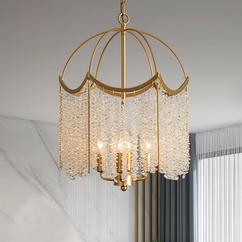 Luxusní křišťálové závěsné svítidlo zlatý lustr stropní lampa | Lersk